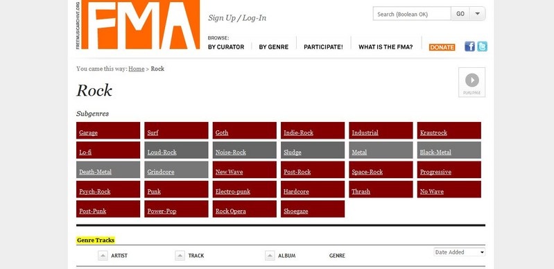 FMA app para descargar música